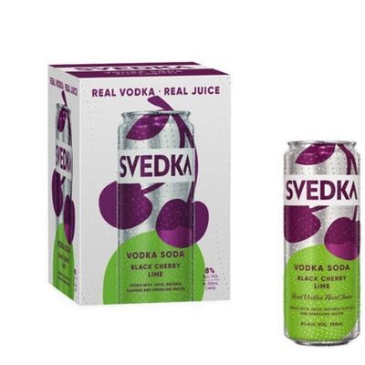 Svedka Black Cherry Lime Vodka Soday 4pack Can