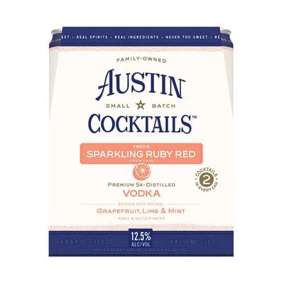 Austin Cocktails Sparkling Freds Ruby Red 4 X 8.4oz Cans