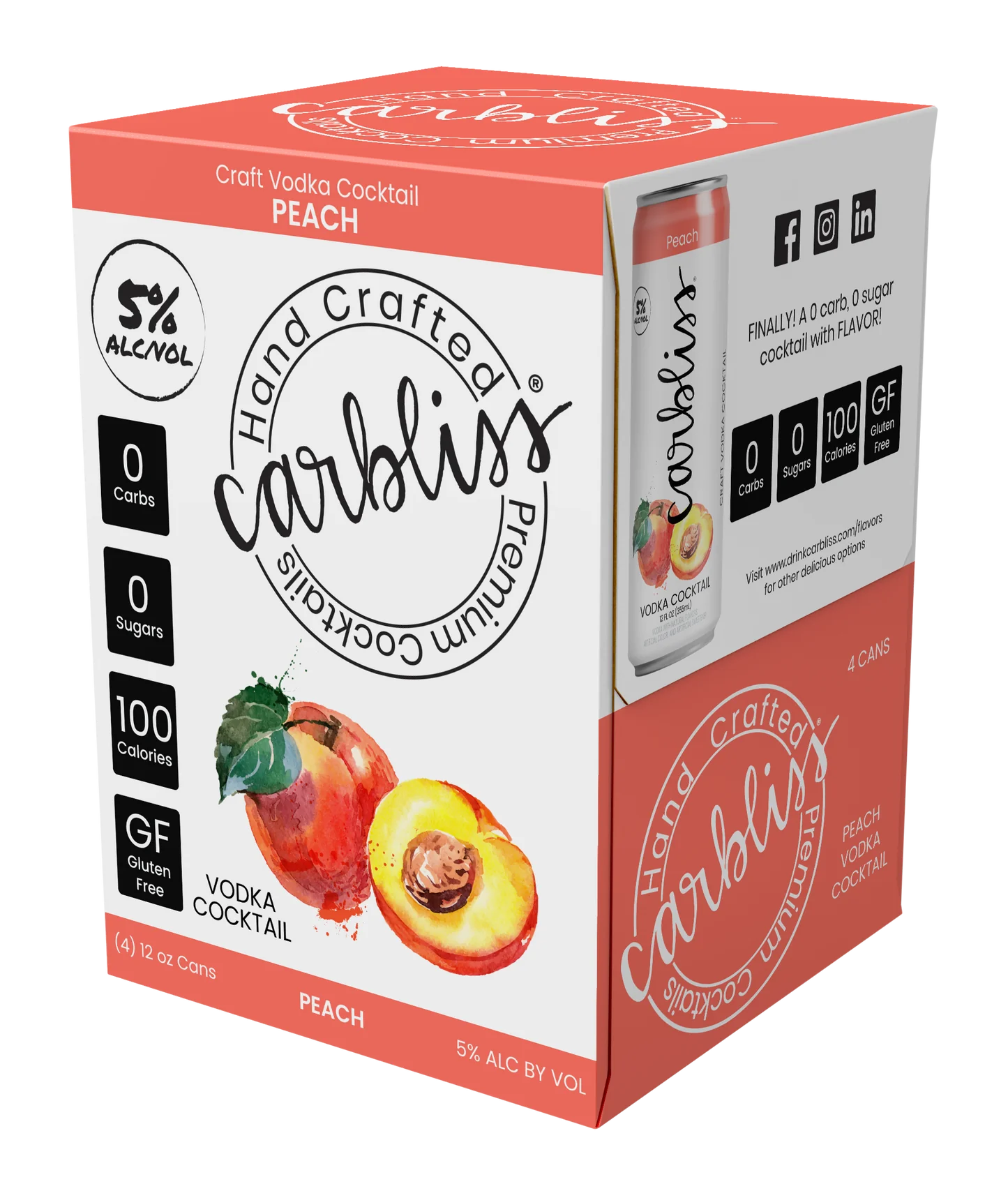 Carbliss Peach Handcrafted Premium Cocktails