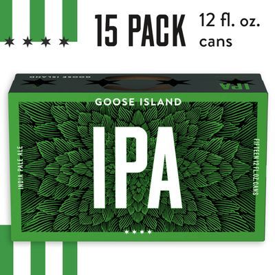 Goose Island IPA Craft Beer, India Pale Ale, 15 Pack Beer, 12 FL OZ Cans, 5.9% ABV