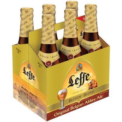 Leffe Blonde Trappist/Abbey Ale, 6 Pack 11.2 fl. oz. Bottles, 6.6% ABV