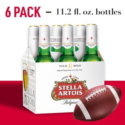 Stella Artois Lager, 6 Pack Beer, 11.2 FL OZ Bottles, 5% ABV