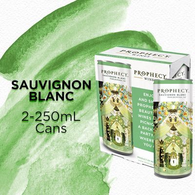 Prophecy Sauvignon Blanc White Wine 2 Pack Of 250ml Cans