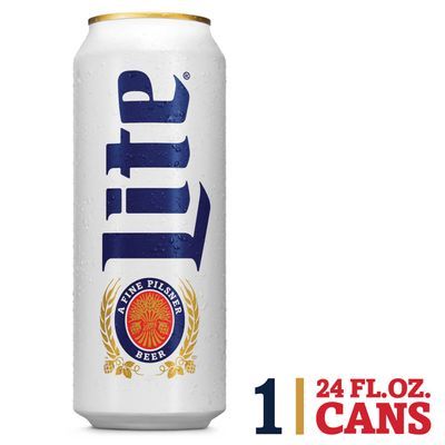 Miller Lite Lager Beer, Light Beer, Beer 24 FL OZ Can, 4.2% ABV