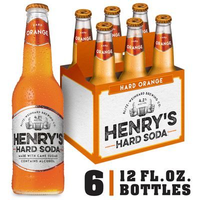 Henry's Hard Soda Orange, 6 Pack, 12 fl. oz. Bottles, 4.2% ABV