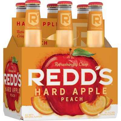 Redd's Hard Apple Peach Ale Beer, 6 Pack, 12 fl. oz. Bottles, 5% ABV