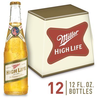 Miller High Life American Lager Beer, Beer 12 Pack, 12 FL OZ Bottles, 4.6% ABV