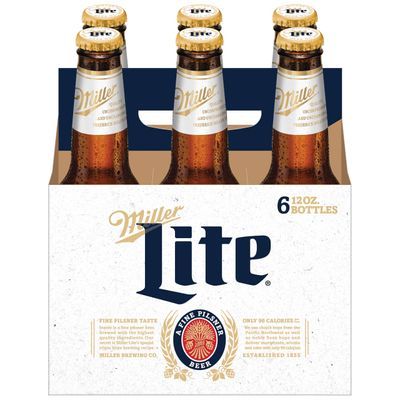 Miller Lite Lager Beer, Light Beer, Beer 6 Pack, 12 FL OZ Bottles, 4.2% ABV