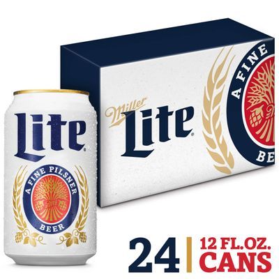 Miller Lite Lager Beer, Light Beer, Beer 24 Pack, 12 FL OZ Cans, 4.2% ABV