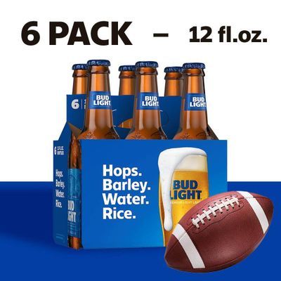 Bud Light Beer, 6 Pack Beer, 12 FL OZ Bottles, 4.2% ABV