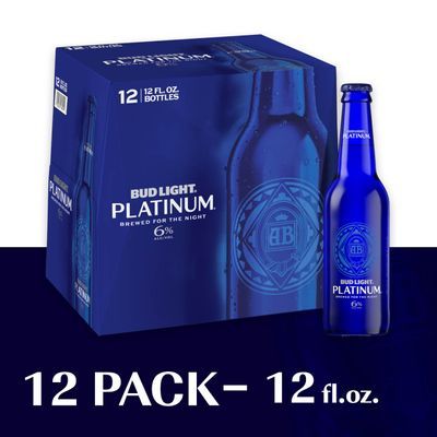 Bud Light Platinum Beer, 12 Pack Beer, 12 FL OZ Bottles, 6% ABV