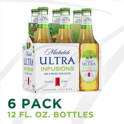 Michelob ULTRA Infusions Lime & Prickly Pear Cactus Light Beer, 6 Pack Beer, 12 FL OZ Bottles, 4% ABV