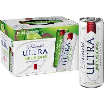 Michelob Ultra Infusions Lime & Prickly Pear Cactus Light Beer, 12 Pack 12 fl. oz. Cans, 4% ABV