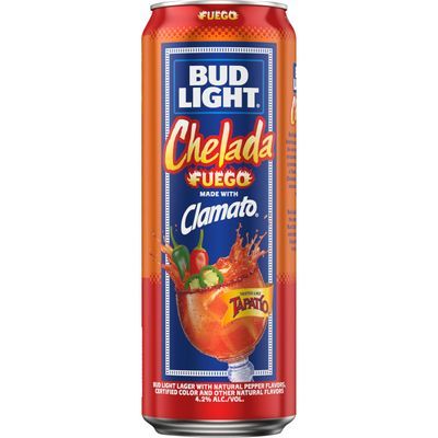 Bud Light Chelada Fuego Made with Clamato, 25 fl. oz. Can, 4.2% ABV