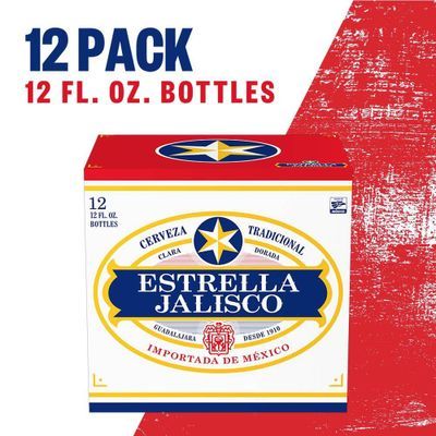 Estrella Jalisco Mexican Beer, 12 Pack Beer, 12 FL OZ Bottles, 4.5% ABV