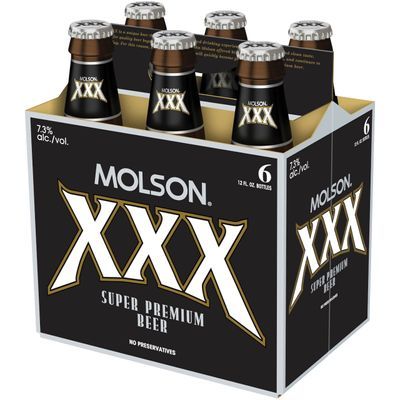 Molson XXX Super Premium Beer, 6 Pack, 12 fl. oz. Bottles, 7.3% ABV