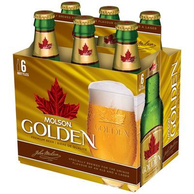 Molson Golden Beer, 6 Pack, 12 fl. oz. Bottles, 5% ABV