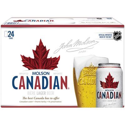 Molson Canadian Lager Beer, 24 Pack, 12 fl. oz. Cans, 5% ABV