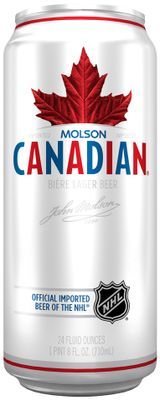 Molson Canadian Light Beer, 24 fl. oz. Can, 3.9% ABV