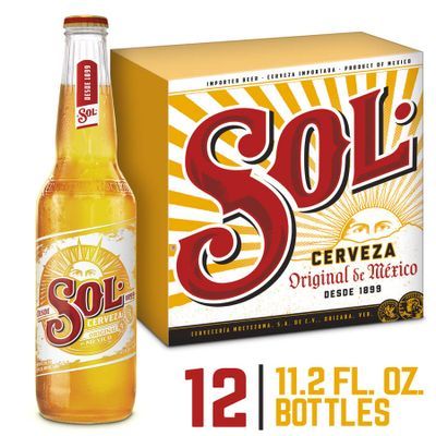 Sol Cerveza Mexican Beer, Import Beer, Beer 12 Pack, 11.15 FL OZ Bottles, 4.5% ABV