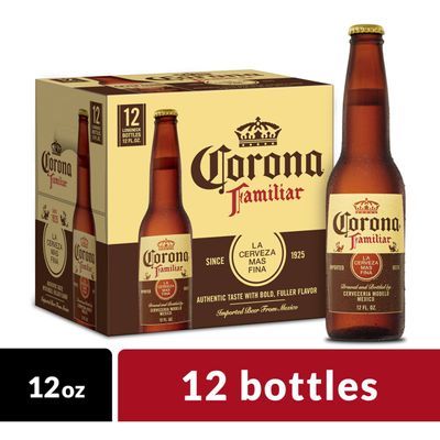 Corona Familiar Mexican Lager Beer, 12 pk 12 fl oz Bottles, 4.8% ABV