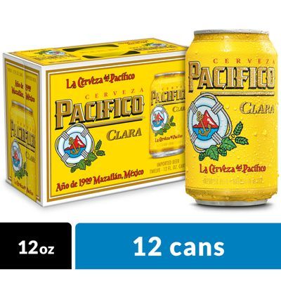 Pacifico Clara Mexican Lager Beer, 12 pk 12 fl oz Cans, 4.4% ABV