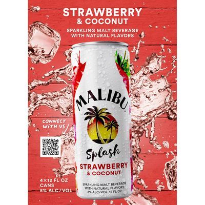 Malibu Beer Splash Strawberry 4pk