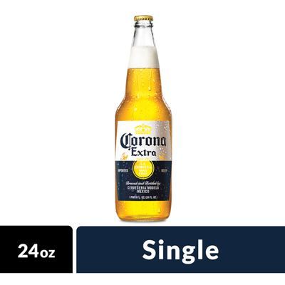 Corona Extra Mexican Lager Beer, 24 fl oz Bottle, 4.6% ABV