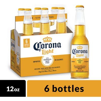 Corona Light Mexican Lager Beer, 6 pk 12 fl oz Bottles, 4.0% ABV