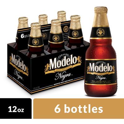 Modelo Negra Mexican Amber Lager Beer, 6 pk 12 fl oz Bottles, 5.4% ABV