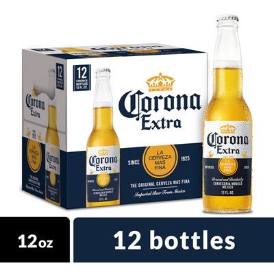 Corona Extra Mexican Lager Beer, 12 pk 12 fl oz Bottles, 4.6% ABV