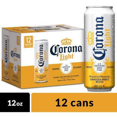 Corona Light Mexican Lager Beer, 12 pk 12 fl oz Cans, 4.0% ABV