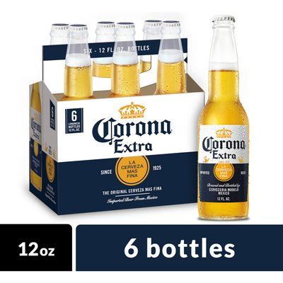 Corona Extra Mexican Lager Beer, 6 pk 12 fl oz Bottles, 4.6% ABV