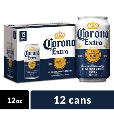 Corona Extra Mexican Lager Beer, 12 pk 12 fl oz Cans, 4.6% ABV