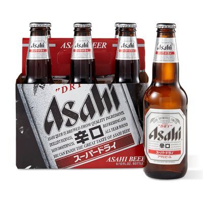 Asahi Super Dry Lager, Six 12-Ounce Bottles