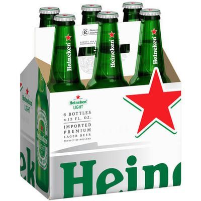 Heineken Light Lager Beer, 6 pack