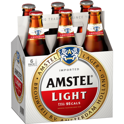 Amstel Light Lager Beer, 6 pack