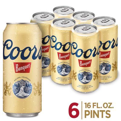 Coors Banquet Lager Beer, Beer 6 Pack, 16 FL OZ Cans, 5% ABV