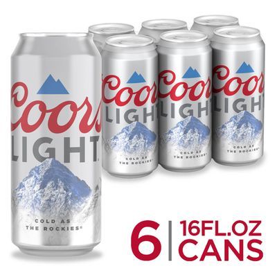 Coors Light Beer, Light Lager Beer, 6 Pack Beer, 16 FL OZ Cans, 4.2% ABV