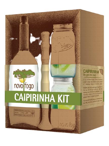 Novo Fogo Cachaca Silver Caipirinha Kit 750ml