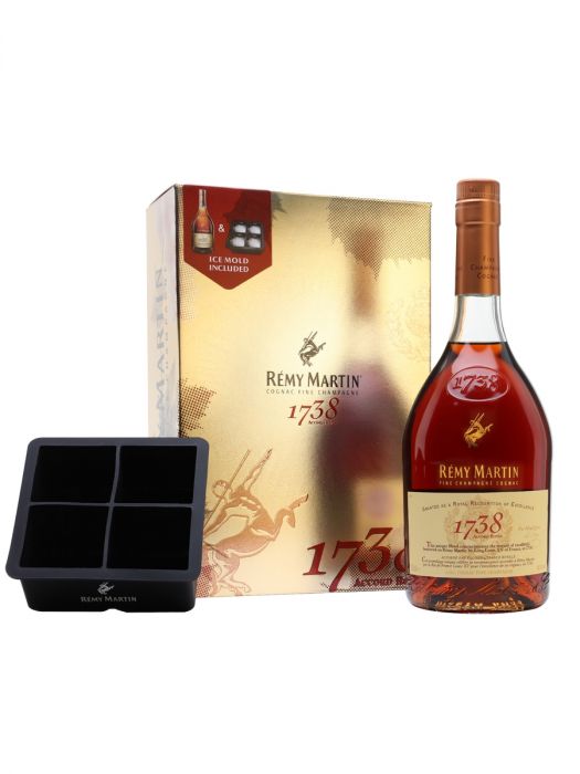 Remy Martin Cognac 1738 Accord Royal Fine Champagne France Gft Pk W/ Ice Mold 750ml