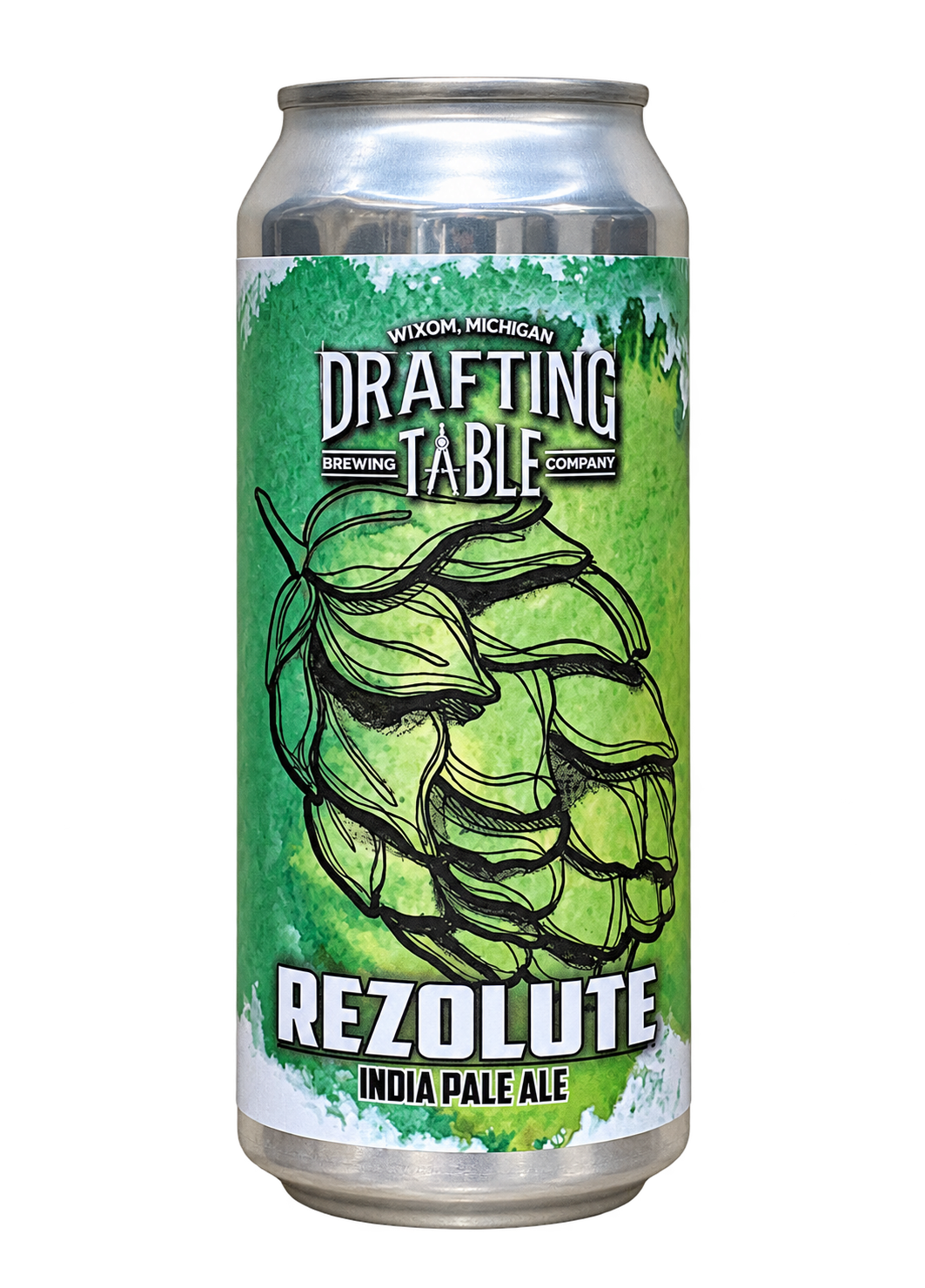 Drafting Table Rezolute IPA 16 oz can on transparent background