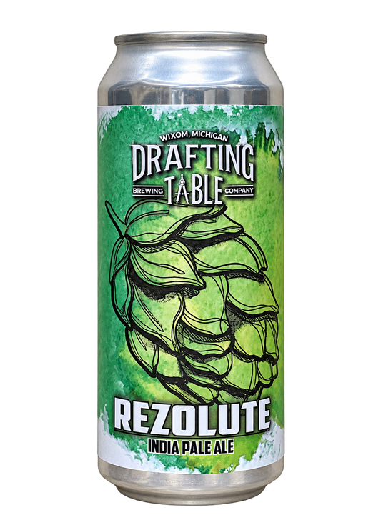 Drafting Table Rezolute IPA 16 oz can on transparent background