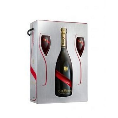 Gh Mumm Champagne Brut Grand Cordon France W/2 Flute 750ml