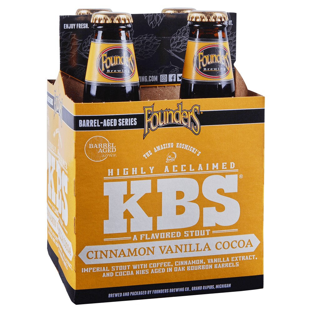 Founders KBS Cinnamon Vanilla Cocoa four-pack of 12 oz bottles