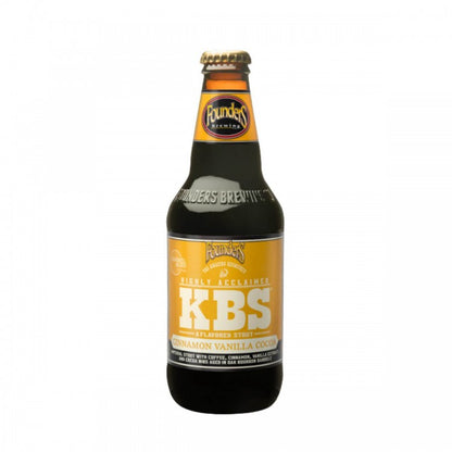 Founders KBS Cinnamon Vanilla Cocoa single 12 oz bottle on white background