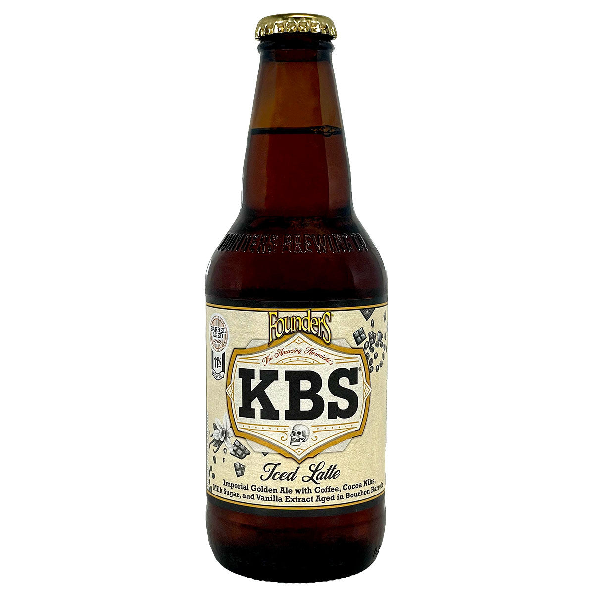 Founders KBS Iced Latte single 12 oz bottle on white background