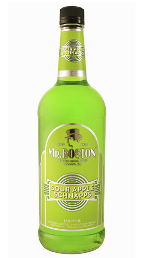 Mr. Boston Sour Apple Schnapps bottle