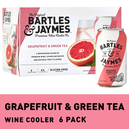 Bartles & Jaymes Grapefruit & Green Tea 335 Ml Can 6pk