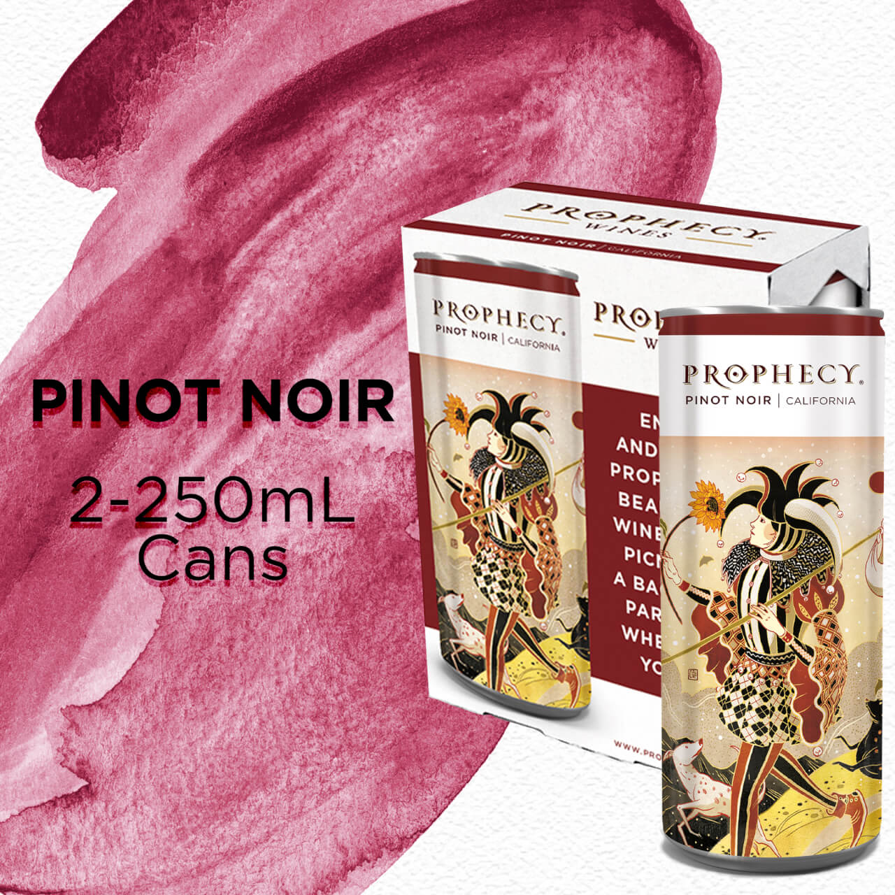 Prophecy Pinot Noir Red Wine 2 Pack Of 250ml Cans